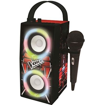 Lexibook - The Voice-Laptop Bluetooth Microluidspreker, Karaoke, lichteffecten, draadloos, USB, SD-kaart, oplaadbare batterij, zwart/rood, BTP180TVZ Lexibook - The Voice-Laptop Bluetooth Microluidspreker, Karaoke, lichteffecten, draadloos, USB, SD-kaart, oplaadbare batterij, zwart/rood, BTP180TVZ