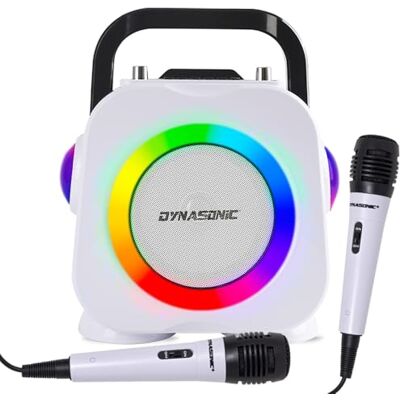 DYNASONIC . Draadloze Bluetooth-luidspreker met LED-verlichting. Draagbare karaoke-machine met twee microfoons. Origineel cadeau (Dk-201 zwart) DYNASONIC . Draadloze Bluetooth-luidspreker met LED-verlichting. Draagbare karaoke-machine met twee microfoons. Origineel cadeau (Dk-201 zwart)