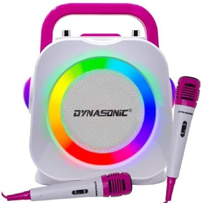 DYNASONIC Karaoke met microfoon, origineel cadeau voor kinderen en meisjes, luidspreker, speelgoed voor meisjes (DK-201 Pink), USB, oplaadbaar, draagbaar DYNASONIC Karaoke met microfoon, origineel cadeau voor kinderen en meisjes, luidspreker, speelgoed voor meisjes (DK-201 Pink), USB, oplaadbaar, draagbaar