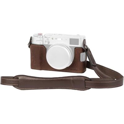 SMALLRIG Set van halfleer met schouderriem, voor FUJIFILM X100VI, leren hoes in retrostijl voor camera met frame van aluminiumlegering, bruin 4699 SMALLRIG Set van halfleer met schouderriem, voor FUJIFILM X100VI, leren hoes in retrostijl voor camera met frame van aluminiumlegering, bruin 4699