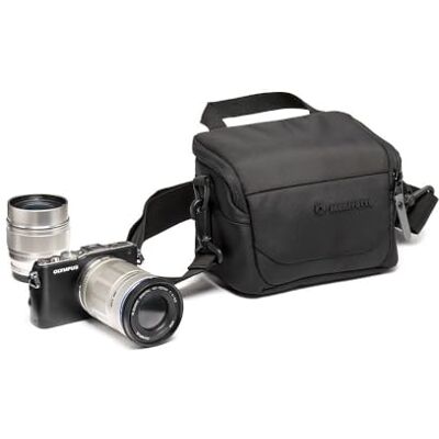 Manfrotto Advanced XS III schoudertas voor spiegelloze en spiegelloze camera met lens, cameratas, statiefhouder en regenhoes Manfrotto Advanced XS III schoudertas voor spiegelloze en spiegelloze camera met lens, cameratas, statiefhouder en regenhoes
