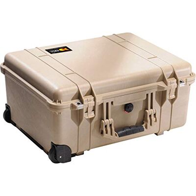 PELI 1560 grote draagtas voor camera-apparatuur en breekbare instrumenten, IP67 waterdicht en stofdicht, capaciteit van 44 l, gemaakt in Duitsland, zonder schuim, zandkleurig PELI 1560 grote draagtas voor camera-apparatuur en breekbare instrumenten, IP67 waterdicht en stofdicht, capaciteit van 44 l, gemaakt in Duitsland, zonder schuim, zandkleurig