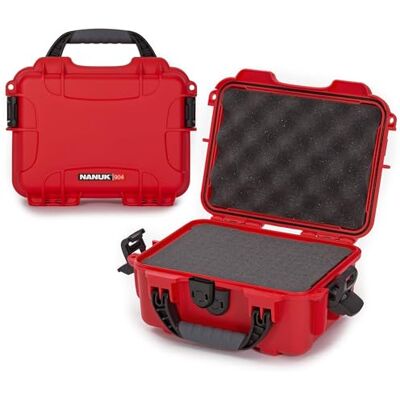 NANUK 904 Waterdichte harde koffer met pluche schuimrubberen inzet rood, één maat NANUK 904 Waterdichte harde koffer met pluche schuimrubberen inzet rood, één maat