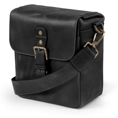 MegaGear Torres MG1328 Mini-tas van echt leer voor spiegelloze instant camera's, DSLR-camera's zwart, zwart., Modern MegaGear Torres MG1328 Mini-tas van echt leer voor spiegelloze instant camera's, DSLR-camera's zwart, zwart., Modern