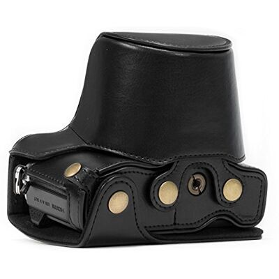 MegaGear MG367 Olympus OM-D E-M10 Mark II, E-M10 (14-42 mm) Ever Ready Leren beschermhoes met schouderriem, zwart, zwart., Modern MegaGear MG367 Olympus OM-D E-M10 Mark II, E-M10 (14-42 mm) Ever Ready Leren beschermhoes met schouderriem, zwart, zwart., Modern