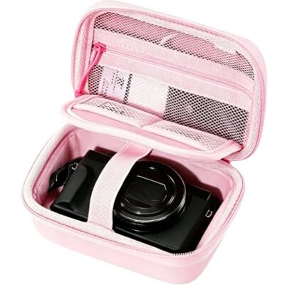 Generic Étui rigide pour appareil photo numérique Canon G7X avec poche en maille Étui de transport double couche portable pour appareil photo Compatible avec Sony ZV-1F/Fuji X100VI/Ricoh GR, PU rose Generic Étui rigide pour appareil photo numérique Canon G7X avec poche en maille Étui de transport double couche portable pour appareil photo Compatible avec Sony ZV-1F/Fuji X100VI/Ricoh GR, PU rose