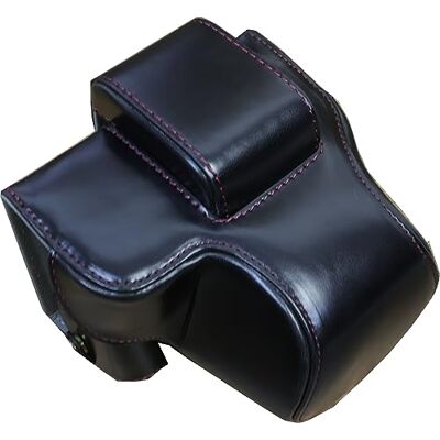 Generic Zakao Leren beschermhoes voor Canon EOS R50 camera met schouderriem en mini-tas, Zwart B, Schoonheid geval Generic Zakao Leren beschermhoes voor Canon EOS R50 camera met schouderriem en mini-tas, Zwart B, Schoonheid geval