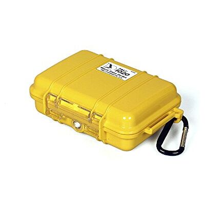 PELI 1020 kleine waterdichte beschermende behuizing, IP67, waterdicht en stofdicht, 0,5 l capaciteit, gemaakt in de VS, geel/zwarte voering PELI 1020 kleine waterdichte beschermende behuizing, IP67, waterdicht en stofdicht, 0,5 l capaciteit, gemaakt in de VS, geel/zwarte voering