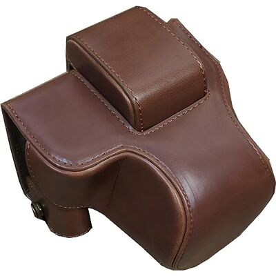 Generic Zakao Leren beschermhoes voor Canon EOS R50 camera met schouderriem en mini-tas, Koffie, Schoonheid geval Generic Zakao Leren beschermhoes voor Canon EOS R50 camera met schouderriem en mini-tas, Koffie, Schoonheid geval