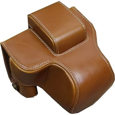 Generic Zakao Lederen beschermhoes voor Canon EOS R50 camera met schouderriem en mini-tas, Bruin, Beauty Case Generic Zakao Lederen beschermhoes voor Canon EOS R50 camera met schouderriem en mini-tas, Bruin, Beauty Case