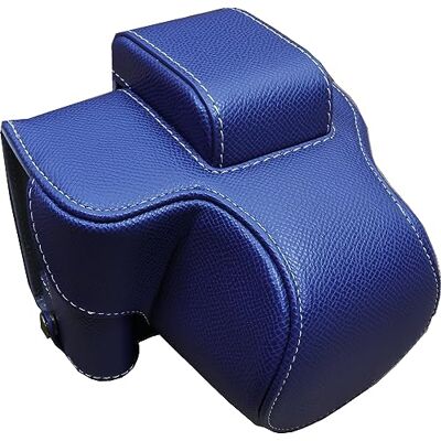 Generic Zakao Leren beschermhoes voor Canon EOS R50 camera met schouderriem en mini-tas, Blauw, Schoonheid geval Generic Zakao Leren beschermhoes voor Canon EOS R50 camera met schouderriem en mini-tas, Blauw, Schoonheid geval