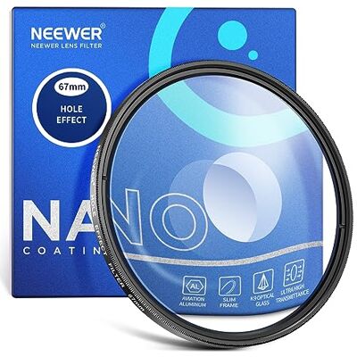 NEEWER 67 mm spiraalvormige cameralensfilter, K9-prisma van optisch glas speciaal effectfilter, cameralens accessoires met tunnelzicht, cirkelvormig halo-effect NEEWER 67 mm spiraalvormige cameralensfilter, K9-prisma van optisch glas speciaal effectfilter, cameralens accessoires met tunnelzicht, cirkelvormig halo-effect