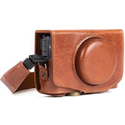 MegaGear MG1177 Canon PowerShot SX740 HS, SX730 HS Ever Ready beschermhoes van leer met schouderriem, donkerbruin MegaGear MG1177 Canon PowerShot SX740 HS, SX730 HS Ever Ready beschermhoes van leer met schouderriem, donkerbruin