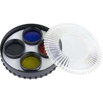 Celestron 94119-10 Lunar and Planetary Eyepiece Filter Set Set van 4 donkergele polarisatiefilters (12), oranje (21), blauw (80A) en neutrale dichtheid voor oculairs 1,25 inch Celestron 94119-10 Lunar and Planetary Eyepiece Filter Set Set van 4 donkergele polarisatiefilters (12), oranje (21), blauw (80A) en neutrale dichtheid voor oculairs 1,25 inch