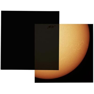 Absolute Eclipse Zonnefilterfolie 210 x 210 mm voor telescopen, verrekijker en camera's, doe-het-zelf zonnefolie voor het observeren van zonnevlekken en duisternis, absolute verduistering, OD 4.8, ISO-gecertificeerd Absolute Eclipse Zonnefilterfolie 210 x 210 mm voor telescopen, verrekijker en camera's, doe-het-zelf zonnefolie voor het observeren van zonnevlekken en duisternis, absolute verduistering, OD 4.8, ISO-gecertificeerd