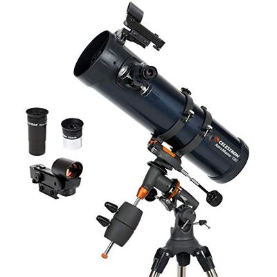 Celestron 31051 Astromaster 130EQ-MD Motor Drive Reflector Telescoop, AstroMaster 130EQ Reflector, Zwart/Donkerblauw Celestron 31051 Astromaster 130EQ-MD Motor Drive Reflector Telescoop, AstroMaster 130EQ Reflector, Zwart/Donkerblauw