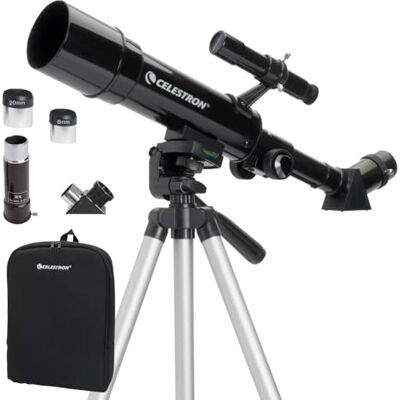 Celestron 21038 Travel Scope 50 Draagbare refractortelescoopset en rugzak: twee oculairs, 3x Barlow-lens, 45° rechte beelddiagonaal, verstelbaar statief en accessoirebak, zwart Celestron 21038 Travel Scope 50 Draagbare refractortelescoopset en rugzak: twee oculairs, 3x Barlow-lens, 45° rechte beelddiagonaal, verstelbaar statief en accessoirebak, zwart
