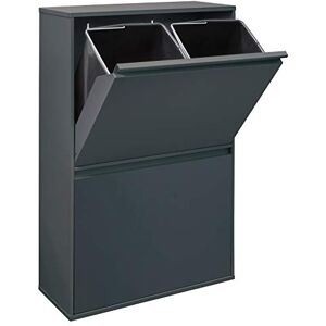 ARREGUI Basic Steel Recycling Bin met 4 vakken, antraciet, 90,5 x 58,5 x 24,5 cm ARREGUI Basic Steel Recycling Bin met 4 vakken, antraciet, 90,5 x 58,5 x 24,5 cm