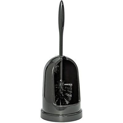 WENKO Toiletset standaard zwart, intelligente toiletborstel met hygiënische borstelkop voor betrouwbare reiniging, borstelhouder van robuust kunststof, Ø 14 x 40 cm WENKO Toiletset standaard zwart, intelligente toiletborstel met hygiënische borstelkop voor betrouwbare reiniging, borstelhouder van robuust kunststof, Ø 14 x 40 cm
