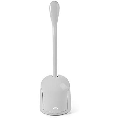 OXO Good Grips, compacte toiletborstel grijs met houder, wc-reiniger, grijs OXO Good Grips, compacte toiletborstel grijs met houder, wc-reiniger, grijs