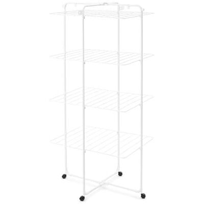 Brabantia HangOn Droogrek, 30 meter (wit) verstelbaar droogrek met grote capaciteit, opvouwbaar en compact torenrek met wielen en kleerhaken Brabantia HangOn Droogrek, 30 meter (wit) verstelbaar droogrek met grote capaciteit, opvouwbaar en compact torenrek met wielen en kleerhaken