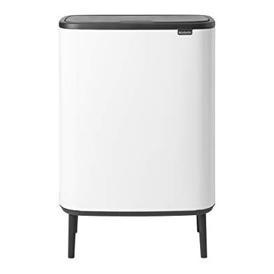 Brabantia Bo Touch Bin Hi Afvalemmer, 2 x 30 l, wit Vrijstaande keukenafvalemmer, selectieve sortering, soft-touch-opening, afneembare emmers, vuilniszakken (O-code Brabantia Bo Touch Bin Hi Afvalemmer, 2 x 30 l, wit Vrijstaande keukenafvalemmer, selectieve sortering, soft-touch-opening, afneembare emmers, vuilniszakken (O-code
