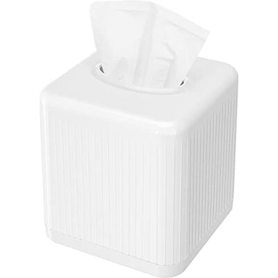 Livelab Tissuedoos met basis, moderne decoratieve vierkante kunststof houder, voor badkamer, meubels, toonbank, woonkamer, slaapkamer, kantoor, wit Livelab Tissuedoos met basis, moderne decoratieve vierkante kunststof houder, voor badkamer, meubels, toonbank, woonkamer, slaapkamer, kantoor, wit