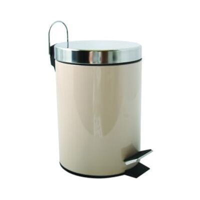 MSV beige cosmetica-emmer, pedaalemmer, pedaalemmer, afvalemmer, 3 liter, met uitneembare binnenemmer MSV beige cosmetica-emmer, pedaalemmer, pedaalemmer, afvalemmer, 3 liter, met uitneembare binnenemmer