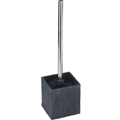 WENKO Slate Rock wc-borstel van roestvrij staal, wc-borstelhouder, polyresin, 10,2 x 38 x 10,2 cm, antraciet WENKO Slate Rock wc-borstel van roestvrij staal, wc-borstelhouder, polyresin, 10,2 x 38 x 10,2 cm, antraciet