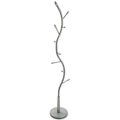 Versa Swindon Vloerkapstok in minimalistische stijl, vloerkapstok voor entree, met 9 haken of kleerhangers, afmetingen 185 x 32 x 32 cm (l x b x h), metaal, grijs Versa Swindon Vloerkapstok in minimalistische stijl, vloerkapstok voor entree, met 9 haken of kleerhangers, afmetingen 185 x 32 x 32 cm (l x b x h), metaal, grijs