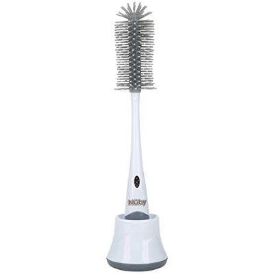 Nuby : flessenborstel en houder van silicone, 1 stuks Nuby : flessenborstel en houder van silicone, 1 stuks
