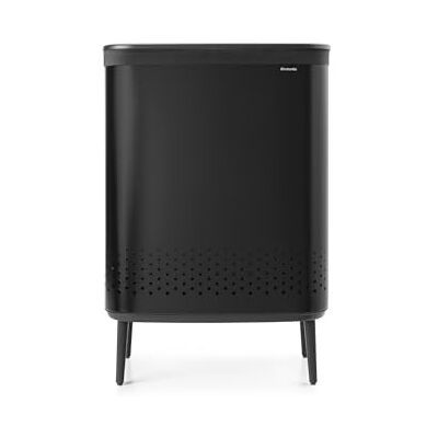Brabantia Hi wasmand 2 x 45L vuile wasmand 2 vakken snel te openen afneembare katoenen zak draagbaar en hygiënisch accessoires voor slaapkamer en badkamer mat zwart Brabantia Hi wasmand 2 x 45L vuile wasmand 2 vakken snel te openen afneembare katoenen zak draagbaar en hygiënisch accessoires voor slaapkamer en badkamer mat zwart