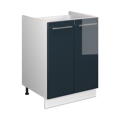 Vicco Meuble bas sous-évier "Fame-Line", Bleu foncé brillant/Blanc, 60cm Vicco Meuble bas sous-évier "Fame-Line", Bleu foncé brillant/Blanc, 60cm