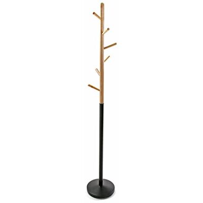 Versa Holstebro Kapstok voor kleding, minimalistische stijl, met 6 haken of kleerhangers voor kleding of tassen, afmetingen (h x b x l) 180 x 28 x 28 cm, metaal en hout, kleur: zwart Versa Holstebro Kapstok voor kleding, minimalistische stijl, met 6 haken of kleerhangers voor kleding of tassen, afmetingen (h x b x l) 180 x 28 x 28 cm, metaal en hout, kleur: zwart