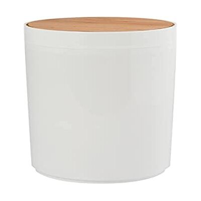 MSV badkamer serie "OSLO" ontwerp cosmetische emmer badkamer vuilnisbak, 18 x 26,3 cm, Grootte: 5 L, wit met houten top MSV badkamer serie "OSLO" ontwerp cosmetische emmer badkamer vuilnisbak, 18 x 26,3 cm, Grootte: 5 L, wit met houten top
