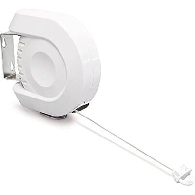 Relaxdays Waslijn, Uittrekbaar met Automatisch Rolsysteem 10018369 Met 1 Lijn en een Totale Drooglengte van 12 M, Kunststof met Metalen Arm, Wit, 1 Stuk, 16 x 18 x 6 cm Relaxdays Waslijn, Uittrekbaar met Automatisch Rolsysteem 10018369 Met 1 Lijn en een Totale Drooglengte van 12 M, Kunststof met Metalen Arm, Wit, 1 Stuk, 16 x 18 x 6 cm