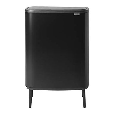 Brabantia Bo Touch Bin Hi Afvalemmer, 60 l, zwart Vrijstaande keukenafvalemmer, met handgrepen, soft-touch-opening, afneembare emmer, vuilniszakken (code M Brabantia Bo Touch Bin Hi Afvalemmer, 60 l, zwart Vrijstaande keukenafvalemmer, met handgrepen, soft-touch-opening, afneembare emmer, vuilniszakken (code M