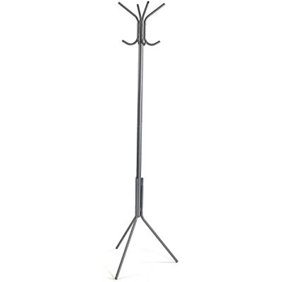 Versa Kala Vrijstaande kapstok in minimalistische stijl met 8 haken of haken voor kleding of tassen voor de entree, afmetingen 174 x 42 x 48 cm, metaal, grijs Versa Kala Vrijstaande kapstok in minimalistische stijl met 8 haken of haken voor kleding of tassen voor de entree, afmetingen 174 x 42 x 48 cm, metaal, grijs