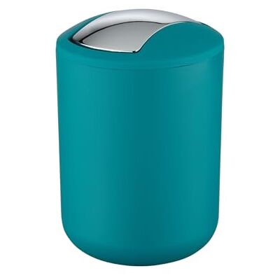 WENKO Brasil S badkamerafvalemmer 2 liter inhoud met draaideksel kleine onbreekbare kunststof vuilnisemmer BPA-vrij Ø 14 x 21 cm petroleumblauw WENKO Brasil S badkamerafvalemmer 2 liter inhoud met draaideksel kleine onbreekbare kunststof vuilnisemmer BPA-vrij Ø 14 x 21 cm petroleumblauw