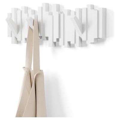 Umbra Sticks Wandkapstok 5 vouwhaken, wit, 48 x 18 x 3 cm wit, 318211-660-REM Umbra Sticks Wandkapstok 5 vouwhaken, wit, 48 x 18 x 3 cm wit, 318211-660-REM