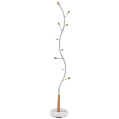 Versa Swindon Vrijstaande kapstok in minimalistische stijl met 9 haken of haken voor kleding of tassen voor entree, afmetingen (h x b x d), 180 x 30 x 30 cm, metaal en hout, wit Versa Swindon Vrijstaande kapstok in minimalistische stijl met 9 haken of haken voor kleding of tassen voor entree, afmetingen (h x b x d), 180 x 30 x 30 cm, metaal en hout, wit