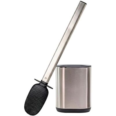 Erreke Toiletborstel van roestvrij staal met houder, flexibele siliconen toiletborstel, modern en elegant, verbeterde hygiëne, anti-vingerafdrukken (zilver) Poils en Silicone. Brosse Toilettes. Avec Support Anti-traces. Montage Mural Facile. Hygiénique. Erreke Toiletborstel van roestvrij staal met houder, flexibele siliconen toiletborstel, modern en elegant, verbeterde hygiëne, anti-vingerafdrukken (zilver) Poils en Silicone. Brosse Toilettes. Avec Support Anti-traces. Montage Mural Facile. Hygiénique.