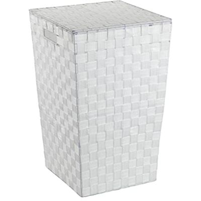 WENKO Adria Wasmand, vierkant, met deksel, inhoud: 48 l, 100% hoogwaardig geweven polypropyleen, afmetingen: 33 x 53 x 33 cm, kleur: wit WENKO Adria Wasmand, vierkant, met deksel, inhoud: 48 l, 100% hoogwaardig geweven polypropyleen, afmetingen: 33 x 53 x 33 cm, kleur: wit
