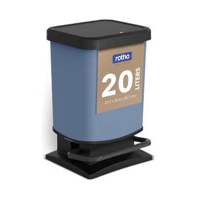 Rotho Twist afvalemmer 20 liter met deksel, BPA-vrije kunststof (gerecycleerd PP), blauw, 20 liter (29,3 x 26,6 x 45,7 cm) Rotho Twist afvalemmer 20 liter met deksel, BPA-vrije kunststof (gerecycleerd PP), blauw, 20 liter (29,3 x 26,6 x 45,7 cm)