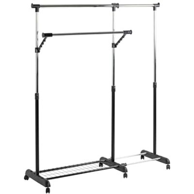 HAKU Möbel 44545 kledingrek, stalen buis/PVC, verchroomd/zwart HAKU Möbel 44545 kledingrek, stalen buis/PVC, verchroomd/zwart