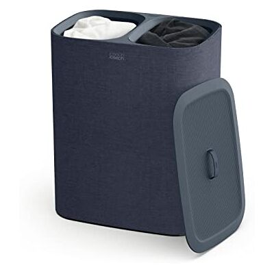 Joseph Joseph Tota Wasmand met deksel, 2 uitneembare wasvakken met handgrepen, carbonzwart, 90 liter Joseph Joseph Tota Wasmand met deksel, 2 uitneembare wasvakken met handgrepen, carbonzwart, 90 liter