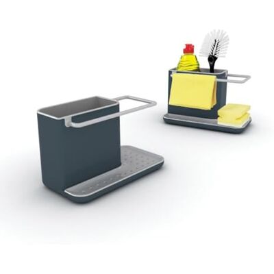 Joseph Joseph Caddy Opbergruimte / gootsteenorganizer met geïntegreerd afdruiprek, houder voor spons, borstel, afwasmiddel, demonteerbaar, normale maat, grijs Joseph Joseph Caddy Opbergruimte / gootsteenorganizer met geïntegreerd afdruiprek, houder voor spons, borstel, afwasmiddel, demonteerbaar, normale maat, grijs