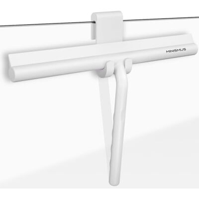Minismus Douchewisser van siliconen voor glazen deuren en ramen, raamtrekker, voor onberispelijke oppervlakken, boren niet nodig, inclusief houder (wit, 28 cm) Minismus Douchewisser van siliconen voor glazen deuren en ramen, raamtrekker, voor onberispelijke oppervlakken, boren niet nodig, inclusief houder (wit, 28 cm)