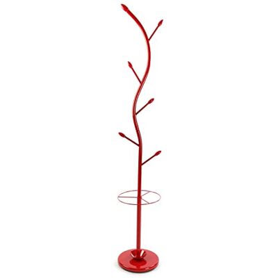 Versa Derby Minimalistische kapstok met 6 haken of haken voor kleding of ingangstassen, metaal, rood, 185 x 30 x 30 cm Versa Derby Minimalistische kapstok met 6 haken of haken voor kleding of ingangstassen, metaal, rood, 185 x 30 x 30 cm