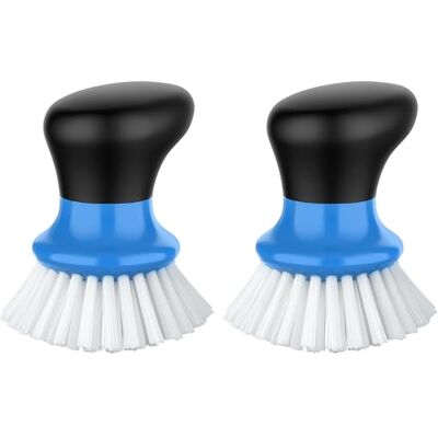 MR.SIGA Set van 2 afwasborstels met ergonomische handgreep, blauw MR.SIGA Set van 2 afwasborstels met ergonomische handgreep, blauw
